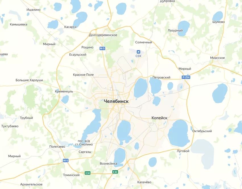 Карта Челябинска